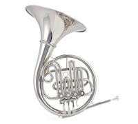 French Horn Instrument B Flat Tonality Four Key Single Row French Horn Easy To Play(Silver)