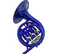 French Horn Mini Bb French Horn Deep Blue Carved Brass Instrument With Case And Nozzle