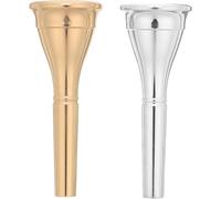 French Horn Mouthpiece 2pcs, Brass Silver Plated Replacement for Students Beginners, Band Concert Accessory