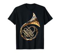 French Horn Music Instrument Motif Illustration French Horn T-Shirt
