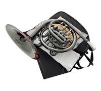 French Horn Set Black Nickel Bb Mini French Horn With Glossy Finish Includes Case For Easy Portability