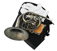 French Horn Set Miniature French Horn In The Key Of Bb With 3 Rotary Valves And Engraved Bell Includes Case
