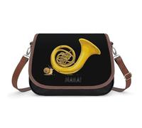 French Horn Snail Orchestra Crossbody Bags for Women Leather Tote Bag Travel Purse Shoulder Bag for Work Shopping
