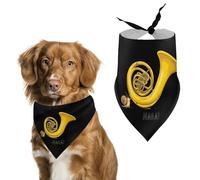 French Horn Snail Orchestra Dog Bandana Adjustable Pet Scarf Bib Cute Triangle Handkerchief for Dogs Cats Gifts