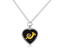 French Horn Snail Orchestra Urn Necklace for Ashes Adjustable Pet Cremation Jewelry Heart Urn Pendant for Men Women
