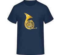 French Horn T-Shirt, Navy Blue, L