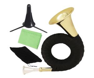 French Horn with Stand Miniature Brass Musical Decor