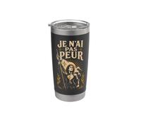 French I Am Not Afraid Joan of Arc Stainless Steel Insulated Tumbler