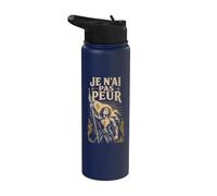 French I Am Not Afraid Joan of Arc Stainless Steel Insulated Water Bottle