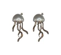 French Jellyfish Shape Earrings - Sweet & Cool Silver Statement Earrings Chic & Versatile Jewelry Gift for Her