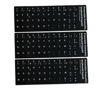 French Keyboard Replacement Stickers, 3 Pack Keyboard Alphabet Sticker Non Transparent Black Stickers with White Letters for Computer Desktop Notebook Laptop