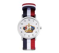 French King Wrist Watches with Scale for Men Women Casual Braided Strap Easy Reader for Work Workout