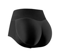 French Knickers Body Sculpting Buttocks Artifact Hip Lifting Peach Hip Buttocks Soft Comfy Stretchy Slight Pad High Waisted Underwear Pants for Women Full Briefs (Black, S)