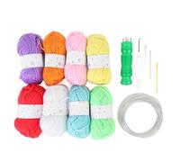 French Knitter Kit Translucent Green Spool Knitter 8 Cotton Threads Aluminum Wire Crochet Hook Needles Set for Crafts