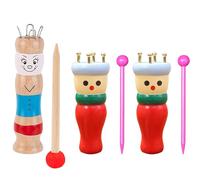 French Knitting Machine and Kit with Knitting Dolly, Craft Set for Motor Skills Development, Portable Knitting Tools for Beginners and Families, Complete Knitting Set with Three Weaving Tools and One