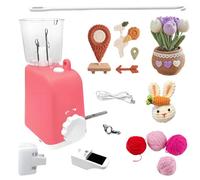 French Knitting Machine, Automatic i-Cord Knitting Machine, Electric i Cord Maker Tool, Automatic Knitting Wool to i-Cords, for Adults&Kids (Pink)