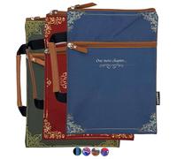 French KOKO 3-Piece Waterproof Book Carrier, Book Protector Pouch with Zipper Pocket and Handle, Paperback Protector Book Carrier Travel Book Cover Case Carrying Case