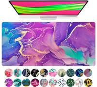 French KOKO Large Mouse Pad, Desk Mat, Keyboard Pad, Desktop Home Office Decor School Essentials College Cute Extended Laptop Protector Accessories Pretty Mousepad Women Girls Big Marble Purple