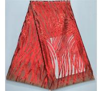 French Lace Fabrics Tulle Sequins 5 Yards African Luxury Mesh Lace for Sew Women Evening Dresses