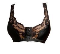 French Lace Front Button Bra Plus Size Unpadded Front Closure Wirefree Thin Comfortable Vest Bra