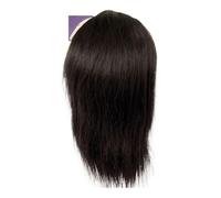 French Lace Front Mens Toupee Hair 12inch Long Hair Replacement System, Human Hair Pieces Man Wigs(Black)