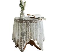 French Lace Tablecloth American Pastoral European Retro White Nordic Wind Round Table Cloth