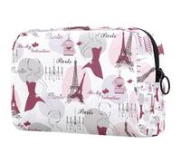 French Lady in a Dress Cosmetic Bag for Women, Travel Toiletries Bags Large Makeup Handy Pouch Organiser Bag with Zipper