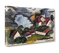 French Landscape By Roger De La Fresnaye Canvas Print | Gallery Wrapped 30mm Frame Wall Art | 20x14 inches | Ready to Hang | Classic Landscape Picture | Living Room Bedroom Lounge Office