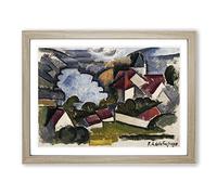 French Landscape By Roger De La Fresnaye Classic Painting Framed Print | A3 Oak Framed Wall Art | Ready to Hang | French Historical Picture | Living Room Bedroom Lounge Office