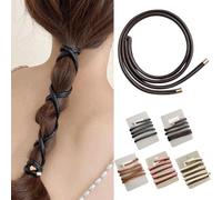 French Leather Braid Hair Rope Braid Tied Hair Rope Hair High-end PU Loop Rope Design Unique Braiding Fashionable M4G7 Versatile