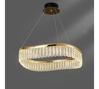 French light luxury crystal chandelier, creative square crystal lamp, aluminium electroplating S gold + crystal, for dining room bedroom living room,Gold,100cm