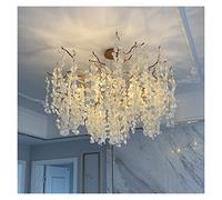 French Light Luxury Living Room American Creative Art Bedroom Modern Branch Lamp All Copper Dining Room Crystal Chandelie (Color : Coldwhite Size : D850xH550mm) (Warm White D850xH550mm)
