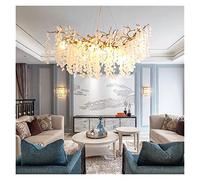 French Light Luxury Living Room American Creative Art Bedroom Modern Branch Lamp All Copper Dining Room Crystal Chandelie (Color : Coldwhite Size : D850xH550mm) (Warm White L1050xW550xH550mm)