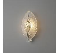 French Light Wall Sconce, Elegantd Leaf Design Wall Light, Hand-Blown Glass Shade, Premium Carbon Steel & Aluminum Wall Lamp, E14 Fixture for Bedroom, Living Room, Hallway(1 Piece)/1 Piece
