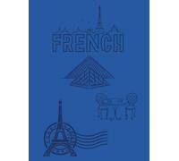 French Lined Notebook Blue Hardcover: Great for school or self learning