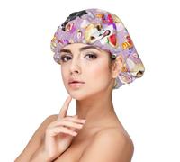 French Little Bulldog Adult's Satin Sleeping Cap - Women's Elastic Sleep Bonnet, Adjustable Overnight Hair Cover for Hairstyles Black, Black, One Size, Black, One Size