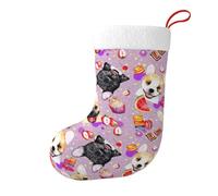 French little bulldog Christmas Stocking, Candy Gift Bags, Hanging Stocking Ornament, Christmas Decorations