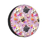 French Little Bulldog Holloween Tire Covers Waterproof Anti Uv Coversfor Truck Trailer