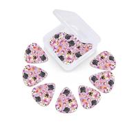 French little bulldog print Guitar Picks 12 Pack, Mixed (0.46-0.96mm) with Storage Case for Guitar,ukulele