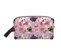 French Little Bulldog Print Large Capacity Travel Toiletry Bag Cosmetic Pouch Waterproof Lightweight Vacation
