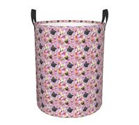 French little bulldog Print Round Laundry Hamper Storage Basket Bedroom Daily Home Laundry Sorting Storage