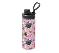 French Little Bulldog Print Stainless Steel Thermos Bottle with Handle,Sports Bottle,Suitable for Cycling,Fitness