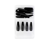 French Long False Nail Glossy,24Pcs Coffin Fake Nails 19Colours Ballerina Nails Acrylic Art Press on Nail Tips for Women and Girls (01)