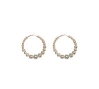 French luxury retro pearl geometric earrings, exaggerated fashion temperament small and advanced