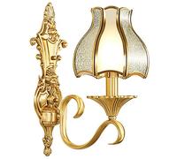 French Luxury Scone Lamp All Copper Lamp Fixture with Glass Lantern Mounted Lights for Dining Room Foyer Living Room Kitchen,A-2-Heads (A 2)