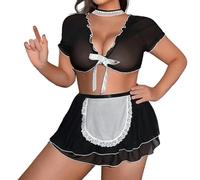 French Maid Fancy Dress Set Anime Cosplay Cosplay Costume Maid Uniform Full Set Japanese Kawaii Anime Outfit Costumes for Girl Fancy Dress Sexy Up for The Bedroom Lingerie Sets Women Uk