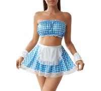 French Maid Fancy Dress Set Sexy Lingerie for Women Sets Naughty Anime Maid Costumes Sexy Costumes Women Uk Womens Outfit for Bedroom Dress Up The Bedroom Lingerie Sets Naughty