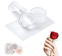 French Manicure Stamp Kit, 2025 New Clear Jelly Stamper Portable Nail Stamping Kit Durable Nail Stamp Scraper for DIY Nail Art at Home for Nail Technicians & Beginner (1 pc)
