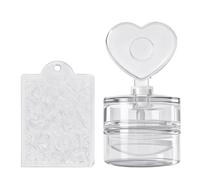 French Manicure Stamp with Detachable Floral/Heart Patterns & Flexible Silicone Stamper Eraseable Silicone Stamper Set Floral Heart Stencil Scraper & Application Pad for Art