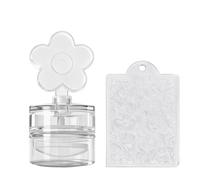 French Manicure Stamp with Detachable Floral/Heart Patterns & Flexible Silicone Stamper French Manicure Stamp Tool